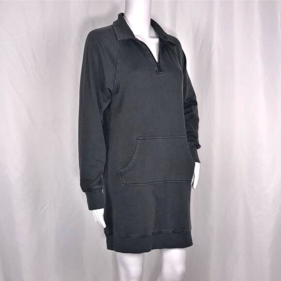 bp xNordstrom Washed Gray Quarter Zip Long Sleeves Sweatshirt Dress Sz XXS NWT - Picture 1 of 16